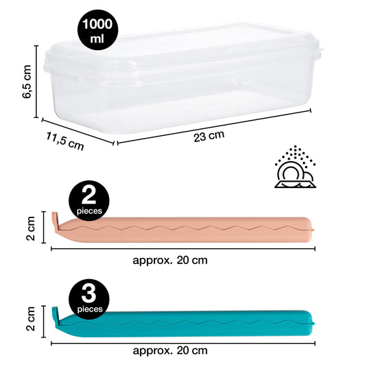 5 Large Bag Clips in Clear Box (Mixed Colors) by Moritz & Moritz