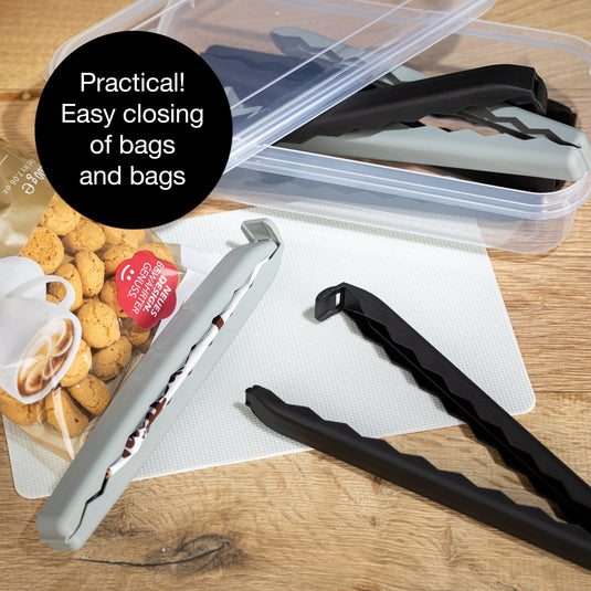 5 Large Bag Clips in Clear Box (Black) by Moritz & Moritz