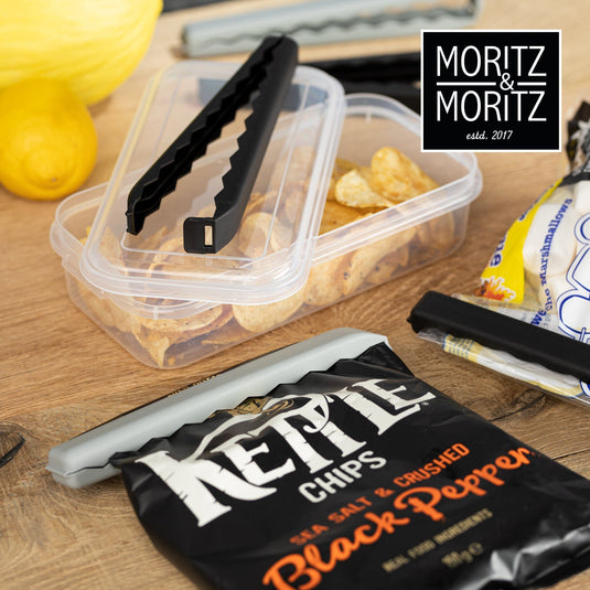 5 Large Bag Clips in Clear Box (Black) by Moritz & Moritz