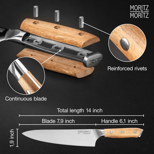 German Steel Professional Chef's Knife (8 inches) by Moritz & Moritz