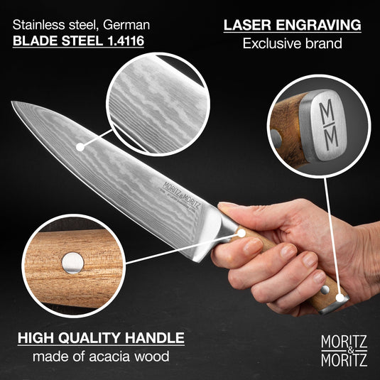 67-Layer Damascus Steel Professional Knife (8 inches) by Moritz & Moritz