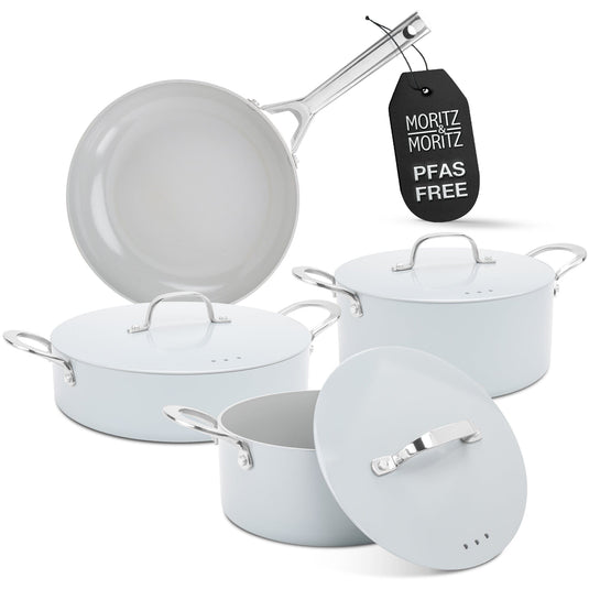 7-Piece Cast Aluminum Pot and Pan Set with Lids by Moritz & Moritz