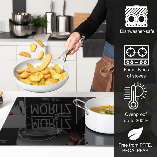 7-Piece Cast Aluminum Pot and Pan Set with Lids by Moritz & Moritz