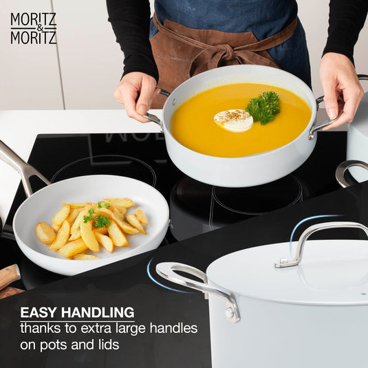 7-Piece Cast Aluminum Pot and Pan Set with Lids by Moritz & Moritz