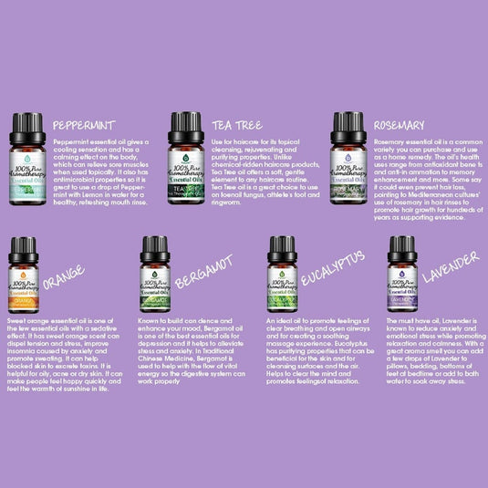 14 Pack of 100% Pure Essential Aromatherapy Oils by Pursonic