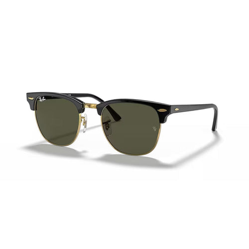 Ray-Ban Clubmaster Classic Polished Black On Gold Sunglasses