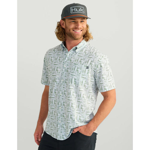 HUK Men's Kona Printed Short Sleeve Shirt