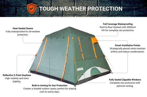 Crua Outdoors Noir 6 | Full Flysheet With Awning