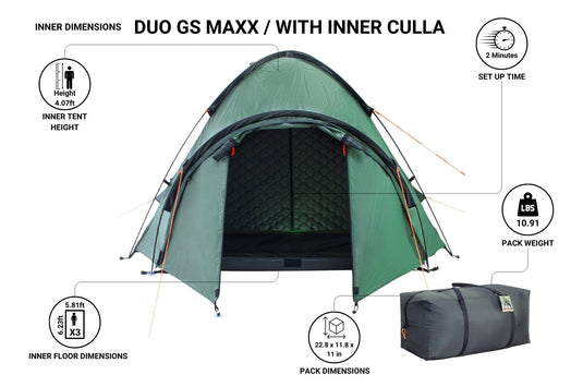 Crua Outdoors Duo GS Maxx | 3 Person Insulated Dome Tent