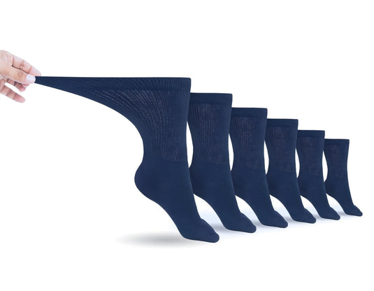 Men's Cotton Diabetic Crew Socks (6 Pair) by DIABETIC SOCK CLUB