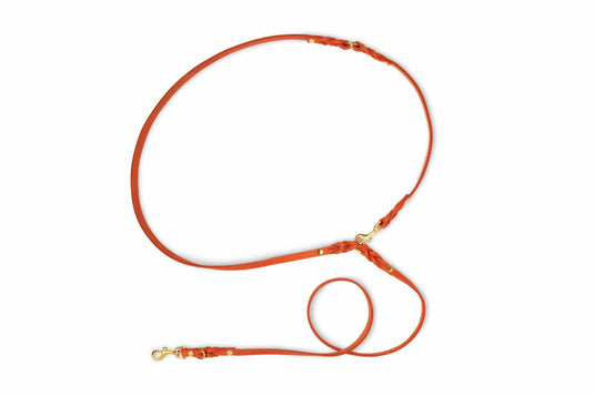 Butter Leather 3x Adjustable Dog Leash - Mango by Molly And Stitch US
