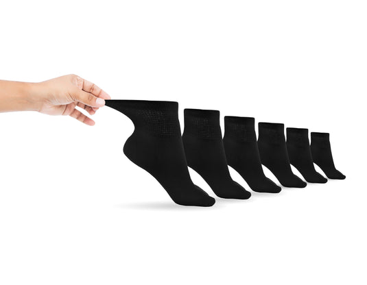 Men's Cotton Diabetic Ankle Socks (6 Pair) By Diabetic Sock Club