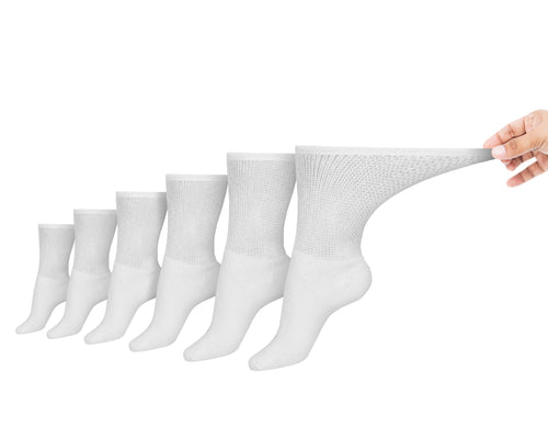 Women's Cotton Diabetic Crew Socks (6 Pair) By Diabetic Sock Club