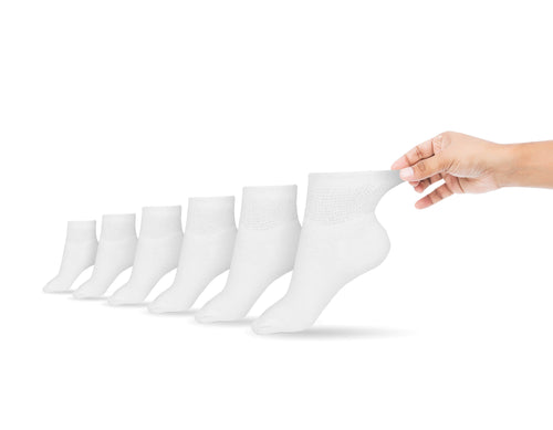Women's Cotton Diabetic Ankle Socks (6 Pair) By Diabetic Sock Club